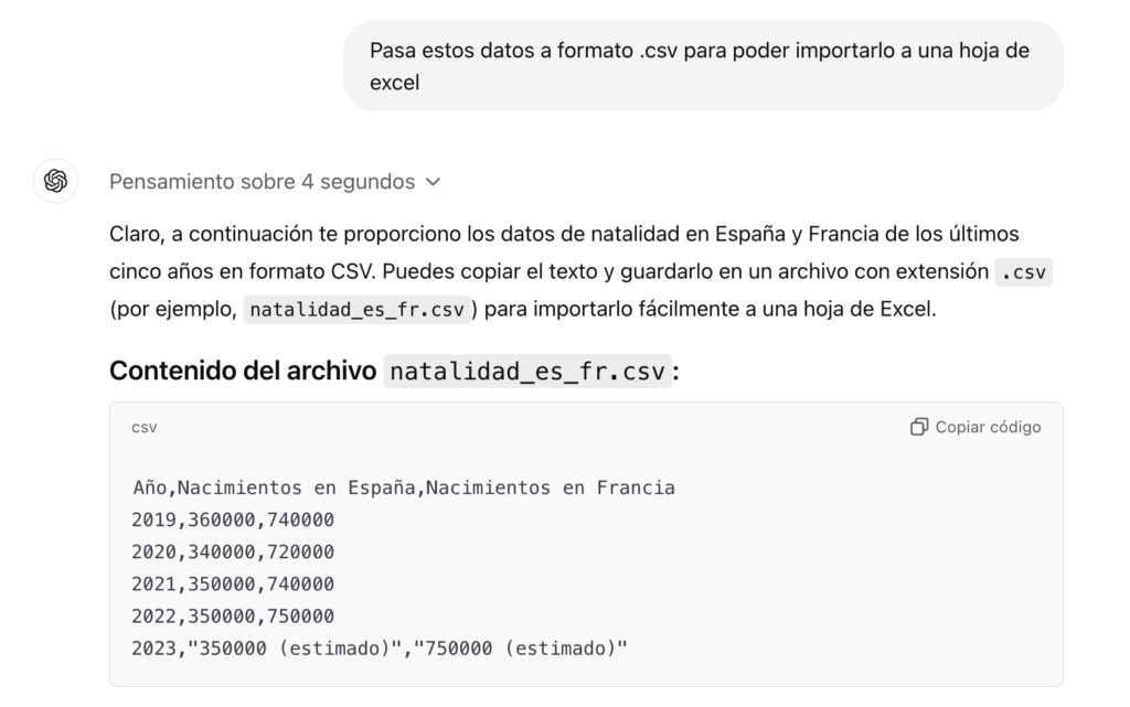 datos a csv